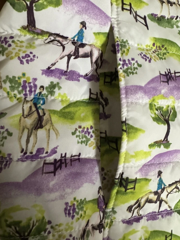 Ariat Girls 8 Lavender Green Horse Reversible Vest EUC - Image 2 of 4