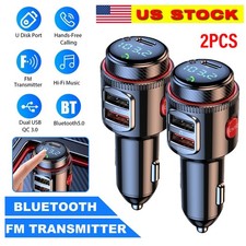 Bluetooth Car Radio Adapter Wireless FM Transmitter QC3.0 PD Fast Charger MP3 2X