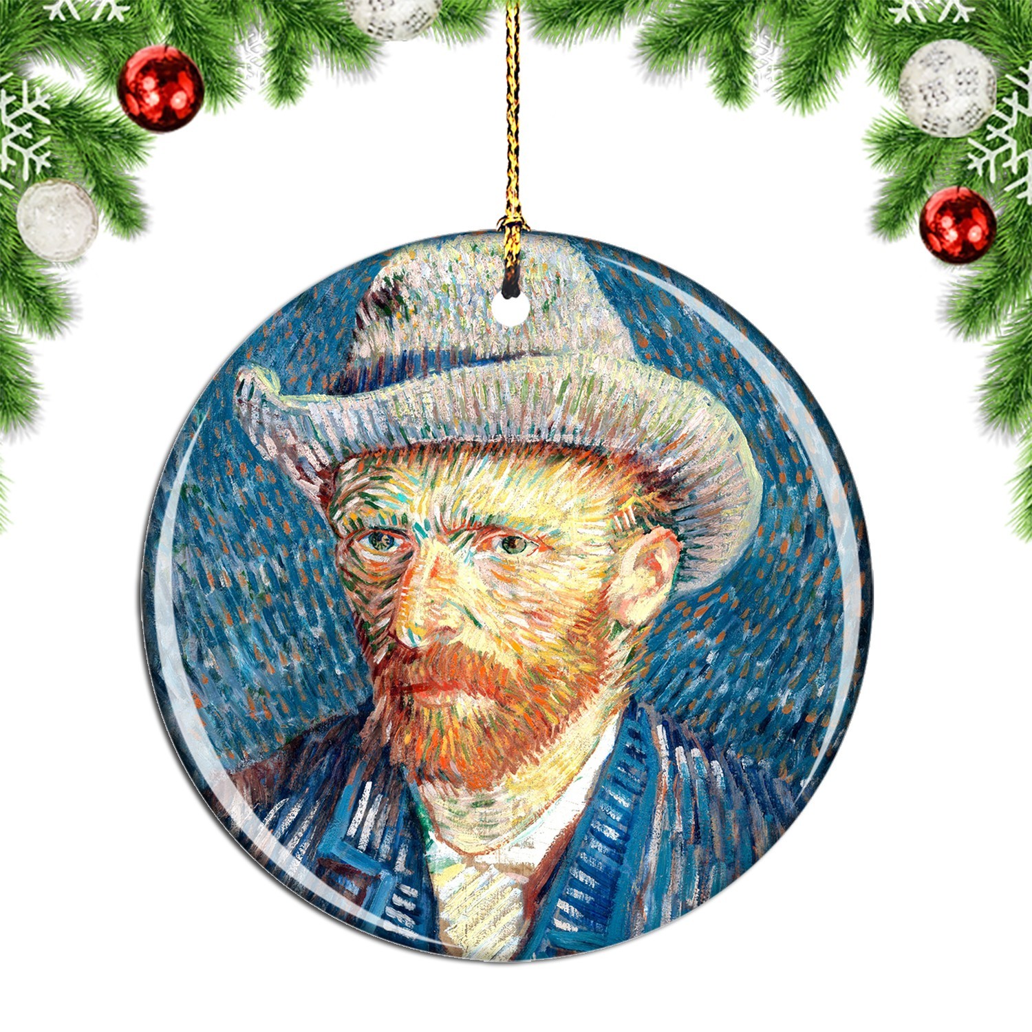 Van Gogh Self Portrait With Felt Hat Pai Christmas ornament city travel souvenir