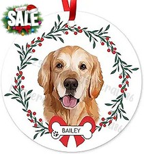 Personalized Golden Retriever Ornament, Custom Pet Name Ornament Gifts for Go...