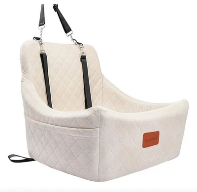 PETSHOME Dog Car Booster Seat for Small Pets – Secure Travel Carrier with Clip BROWN