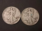 Lot (2) 1942-P & 43-D Walking Liberty Half Dollar Coins