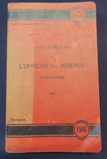 Aide-mémoire pour l'officier de réserve d'infanterie 1940 - Lt Col Arendt