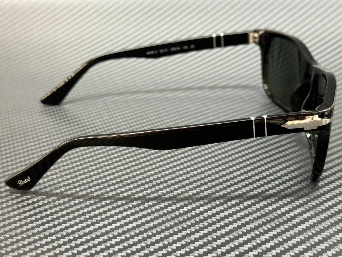 PERSOL PO3048S 95 31 Black Rectangle Square Men's Sunglasses 58 mm