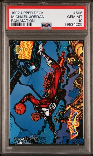 1992 UPPER DECK #506 MICHAEL JORDAN FANIMATION PSA 10 GEM MINT NEW CASE!
