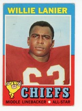 1971 Topps - #114 Willie Lanier (RC) - Kansas City Chiefs HOF Rookie Card. rookie card picture