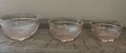 Stacy Marie pink depression Glass child’s small mini mixing bowl set