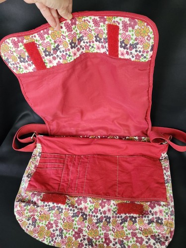 Unionbay Pink Floral Messenger Bag Crossbody Purse Boho Hippie Botanical Cottage - Picture 9 of 13