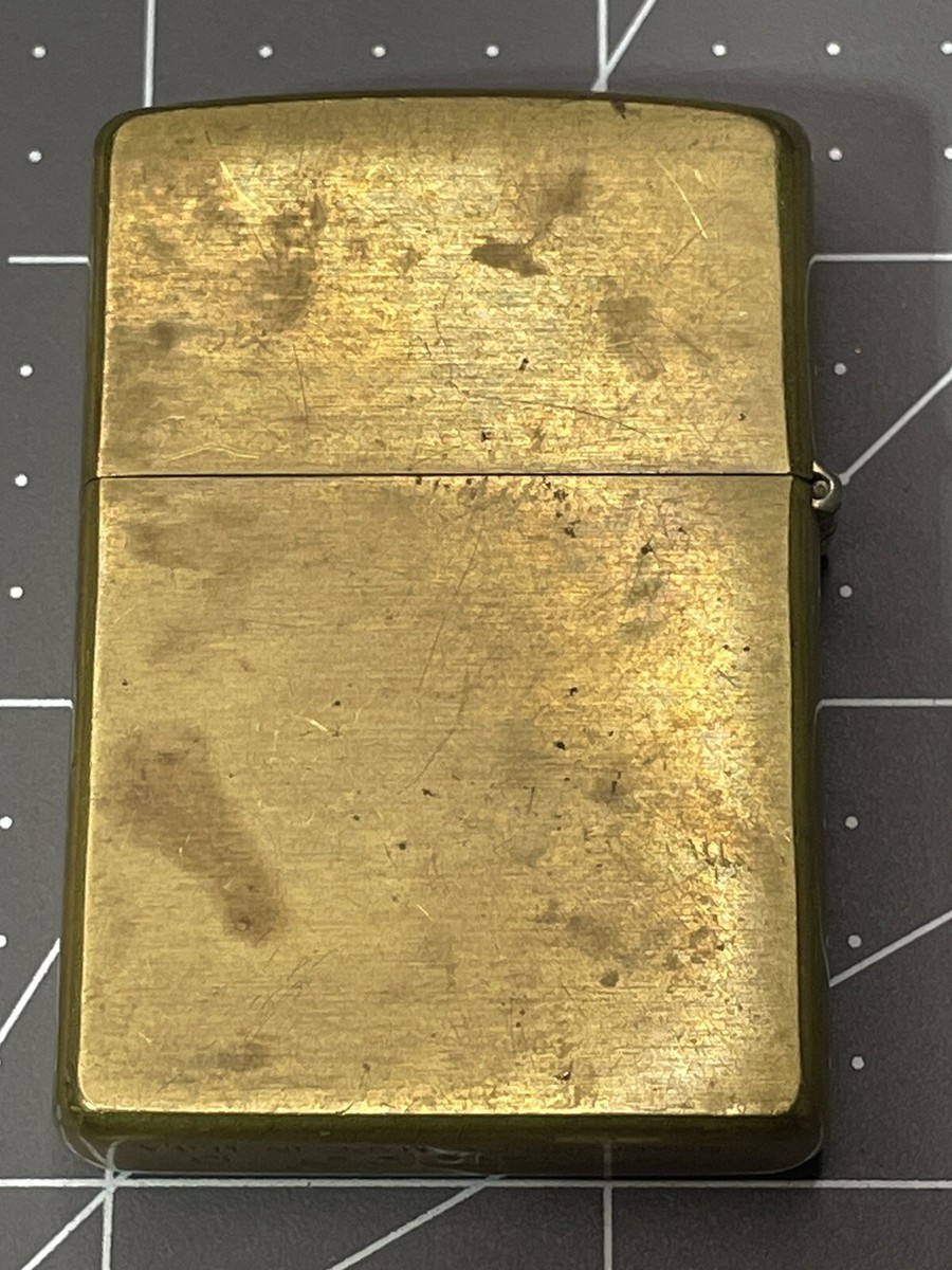 Vintage Zippo Lighter 2000-SOLID BRASS-w Flat Bottom Design Vintage Zippo Lighter 2000-SOLID BRASS-w Flat Bottom Design