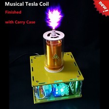 220V PLLSSTC Tesla Coil Musical Tesla Coil Toy Plasma Speakers w/ Case Finished