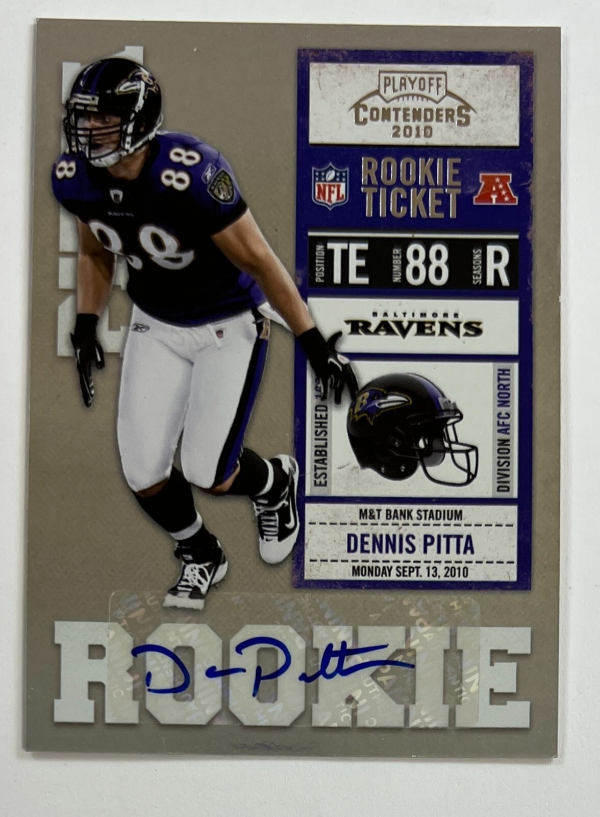 2010 Panini Contenders Dennis Pitta Rookie Ticket Auto AR83