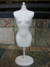 WHITE 11.5" Fashion DOLL DRESS FORM MANNEQUIN Clothes holder Display Stand
