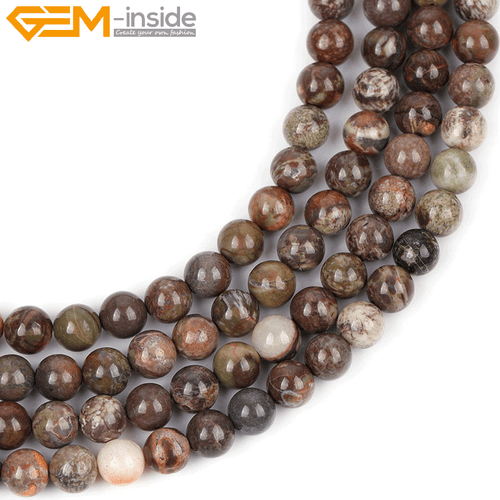Rain Forest Onyx Agate 15" Strand Brown Natural Beads For Women's Jewellery - Picture 25 of 49