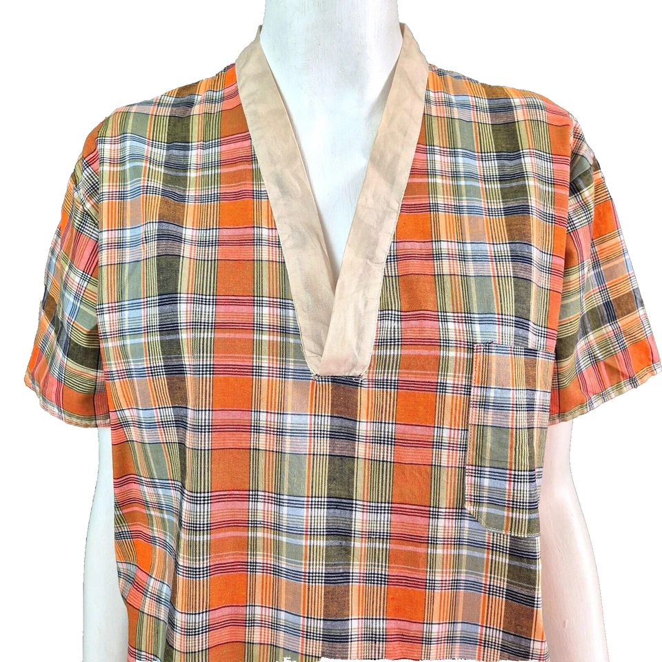 Vintage Men's Night Shirt Short Sleeve Sleepwear 1980's Chest 95cm RIO - Image 2 of 4