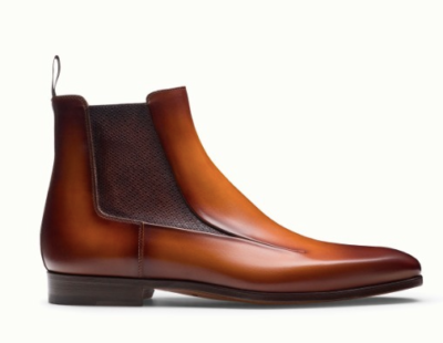 MAGNANNI NAVARO Chelsea Boots – Brown Calf Leather,Handmade Luxury
