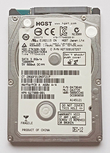 320 GB SATA HGST HTS723232A7A364 7200RPM 16MB HDD 2,5" interne Festplatte