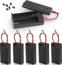 6PCS 2 x 1.5V AA Battery Holder Enclosures with Wire Leads and On/Off Switch 6 