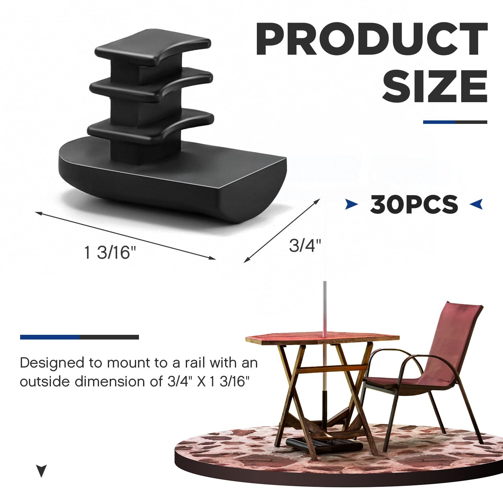 Barydat 30 Pcs Sling Rail End Caps Patio Furniture Slings Oval Sling