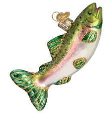 Old World Christmas Alpine Rainbow Trout Fish Blown Glass Christmas Ornament