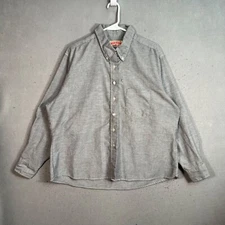 Red Kap Mens Gray Button-Down Work Shirt Size 22 Long Sleeve