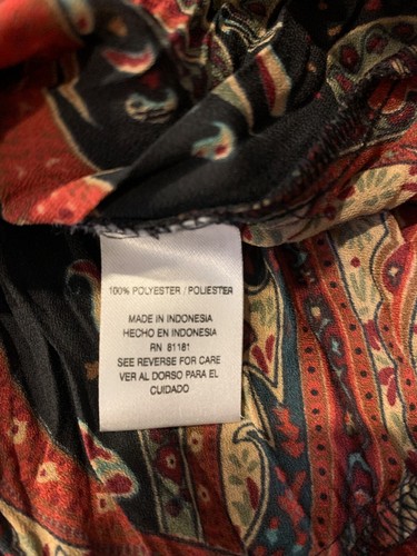 Agora beaded, ruffled trim, paisley multi colored blouse, whimsigoth fairy Sz M - Picture 14 of 15