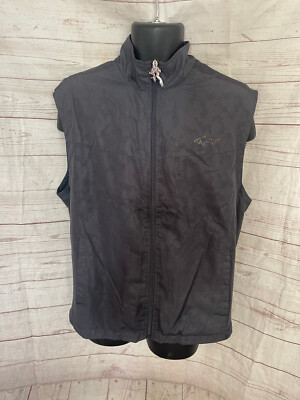 Tasso Elba Greg Norman Men's Gray Full Zip Windbreaker Vest Size L