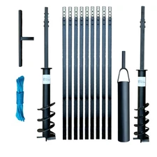 Hand auger 4″ + 5-3/4″ / 33ft + Bailer / MEGA KIT / water well / CLAY BIT FREE !