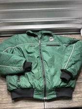 Vintage Gerry Puffer Jacket Skoal Bandit zip Up Jacket Large Rare Green
