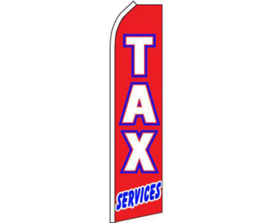2 Pack Tax Services Red / White / Blue Swooper Super Feather Advertising Flag