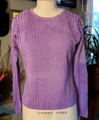 VTG early 90s LIMITED PURPLE KNIT SWEATER Boho custom dye oneofakind color S M