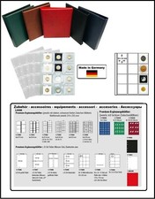Coin Album Optus Coin Holder Red Look OP-312455-R + 5x 1-7400 Coin Sheets