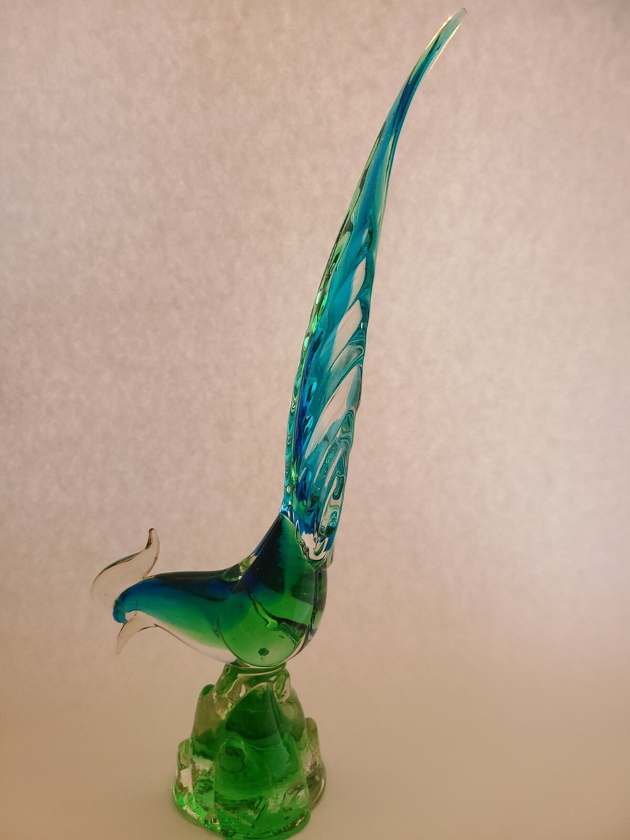 Vintage Mid Century Murano Art Glass Pheasant Bird 16