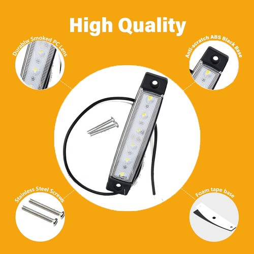 12V 24V 10x Biały przedni znacznik LED Przyczepa Ciężarówka Światło pozycyjne Światła Lampy - Zdjęcie 7 z 10