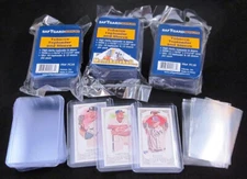 Pack of 10 SafTgard TOBACCO Toploaders & Sleeves Clear Rigid 1-15/32 X 2-11/16