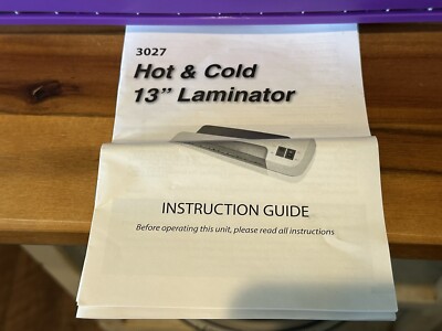 Purple Cows Hot & Cold 13” Laminator Model 3027 W/ Laminate Sheets