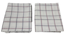2 Plaid Pillowcases White w/ Red, Blue, Grey. Standard/queen polycotton fabric