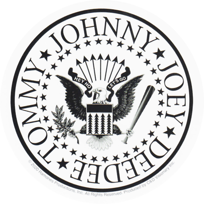 Sticker - Ramones Johnny Joey Deedee Tommy Eagle Round 4