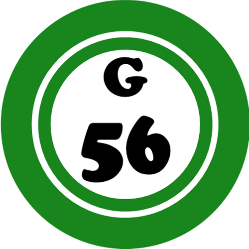 G 56 G56 Bingo Ball 10 Pack Circle Stickers 3" x 3" Hobby Number