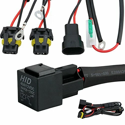 2x chicote de fios de bateria relé XENON HID 9005 9006 adaptador de cabo para anti-cintilação 35W - Imagem 2 de 4