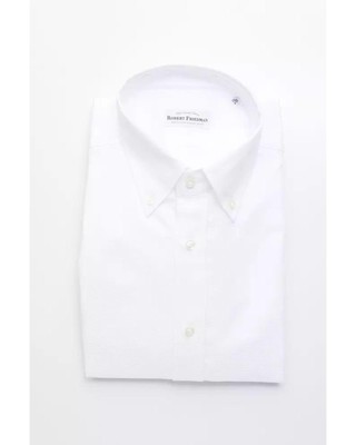 Robert Friedman Button Down Cotton Shirt  -  Shirts  - White -Size L