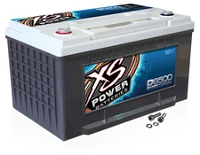 XS Power D6500 3900 Amp AGM Power Cell Car Audio Battery + Terminal Hardware