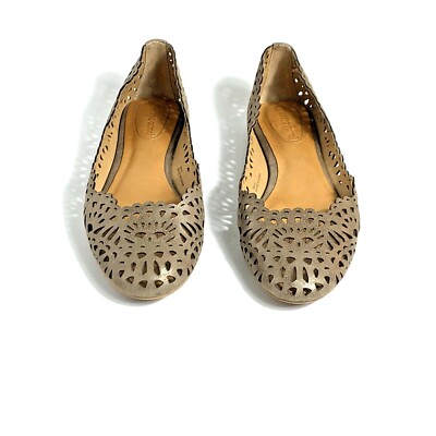 Corso Como Flat Womens Sz 9/40 Leather Ballet Perforated Shimmer Taupe Beige