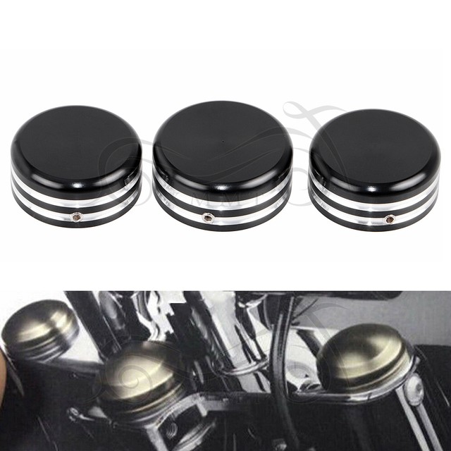 3pcs Motorcycle Upper Fork Stem Nut Covers For Harley Sportster XL FXD