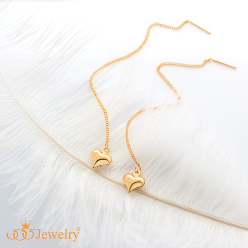 555Jewelry Womens Earrings Tiny Heart Love Dainty Drop Threader Dangle String - Picture 13 of 28