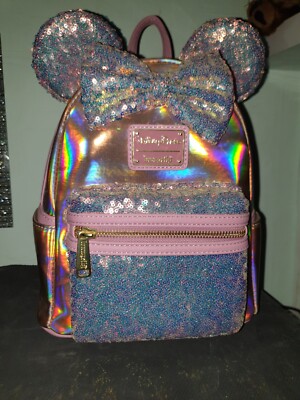 Loungefly Minnie Mouse 50th Anniversary Earidescent Pink Disney