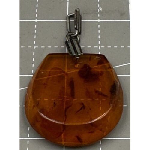Amber Oval Pendant 875 Silver Russian Hallmarks ? - image 1