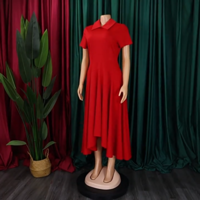 Womens Casual Midi Dresses Solid Shirt Belted Dress for Spring Summer 2025  | eBay