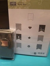 BRAND NEW Stampin Up "Banner Blast" Clear-Mount Stamp Set + Banner Punch
