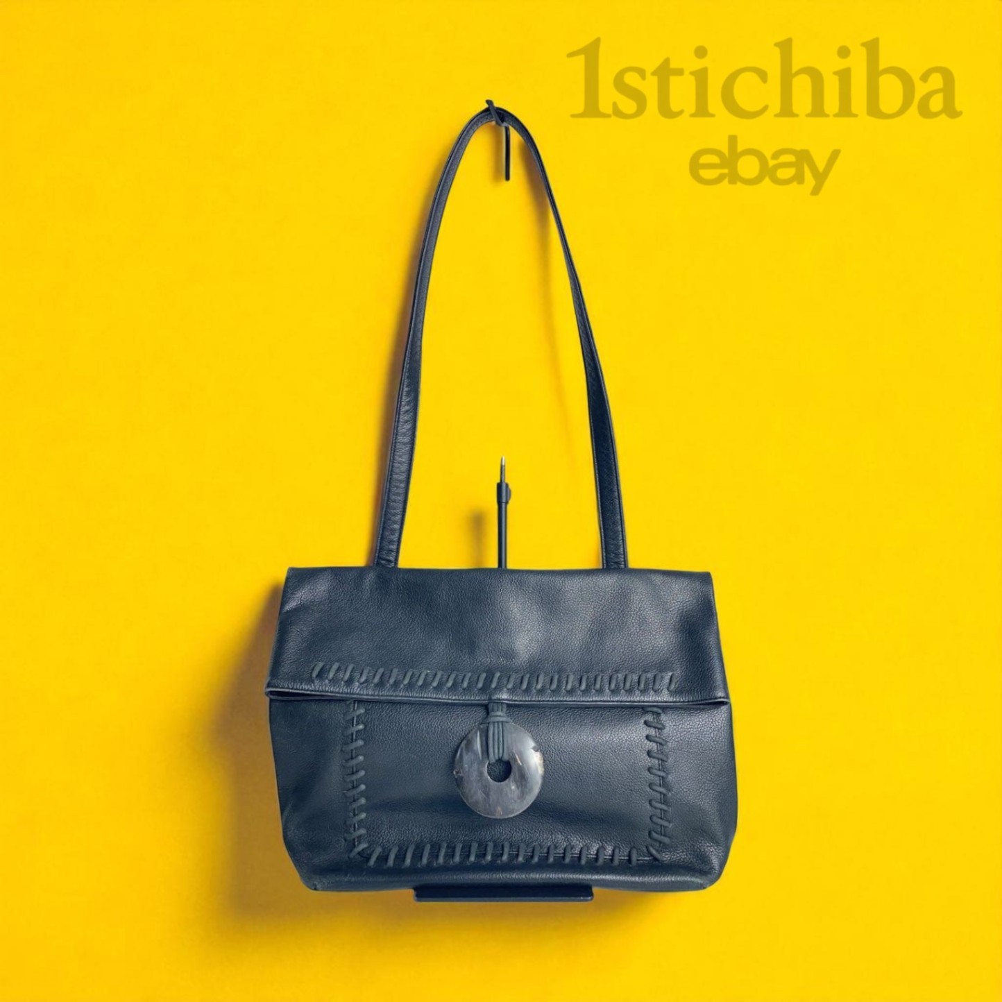 Borsa tote Yves Saint Laurent in pelle nera sfoderata usata