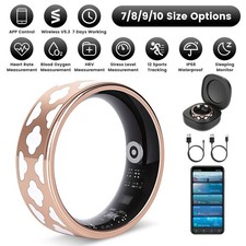 Smart Ring Health Tracker for Men Women 7-Day Battery Life Fitness Waterproof